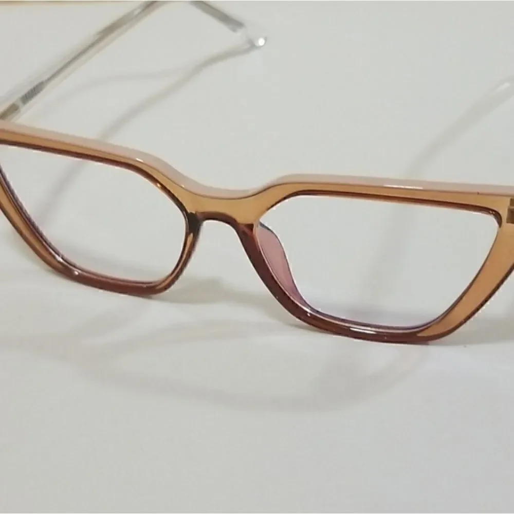 High Fashion Women's Square Cat Eye Blue Blocking Personality Glasses